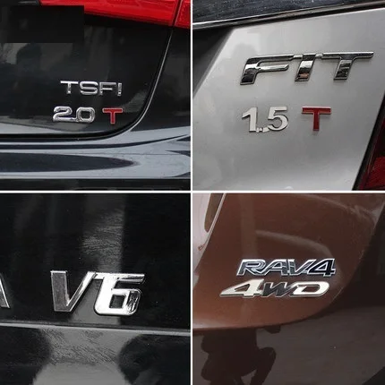 3D твердого металла автомобиля стикер 4wd1. 5t2. 0t1. 8v6 логотип для смещение