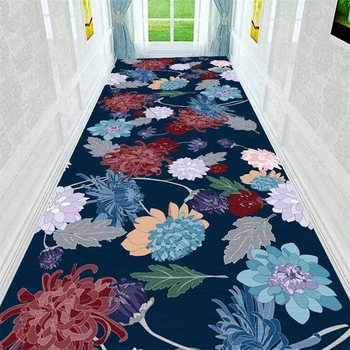 

3D Flower Printing Corridor 80*200cm Hallway Long Carpets and Rugs Bedroom Living Room Kitchen Bathroom Anti Skid Floor Door Mat