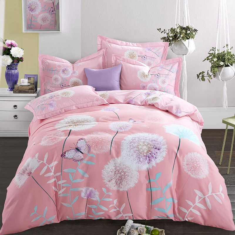 ARNIGU dandelion butterfly print pink Bedlinen Sanding Cotton winter