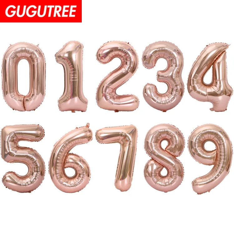 

GUGUTREE PARTY 40inch Rose Gold number foil ballon wedding event christmas halloween festival birthday party HY-2