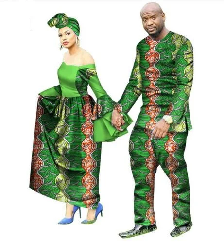 Новое поступление африканские костюмы для пар женское платье и мужской костюм плюс размер костюмы M-6XL