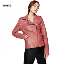 TUHAO/весенне-осенние Байкерские Куртки из искусственной кожи для женщин, короткий стиль, длинный рукав, молния, дизайн, крутая верхняя одежда и пальто для женщин, TFS259