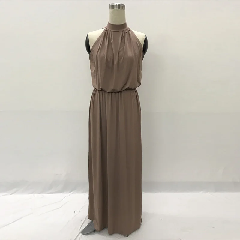 Kostlich Loose Casual Plus Size Ladies Dreses Elastic Waist Back Bow Tie Sexy Women Long Dress O-Neck Sleeveless Summer Dress (25)