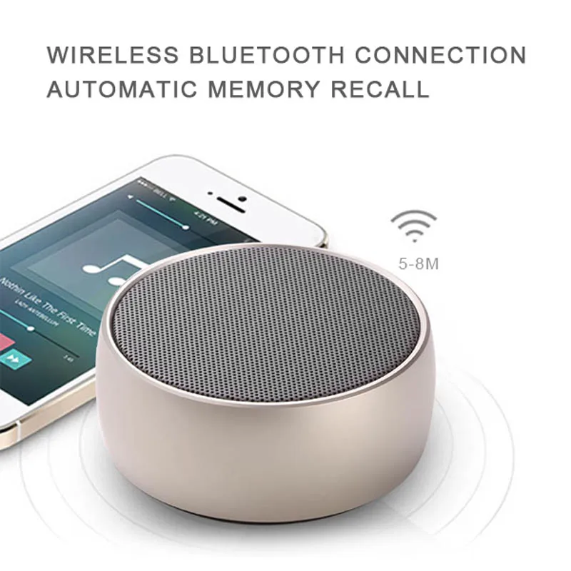 Мини металлический круглый динамик Bluetooth для спорта на открытом воздухе бас