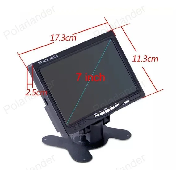 Wireless 7 Inch TFT LCD Car Monitor 2 AV input Rear View System with Waterproof 4 LED Night Vision Parking Reversing Camera