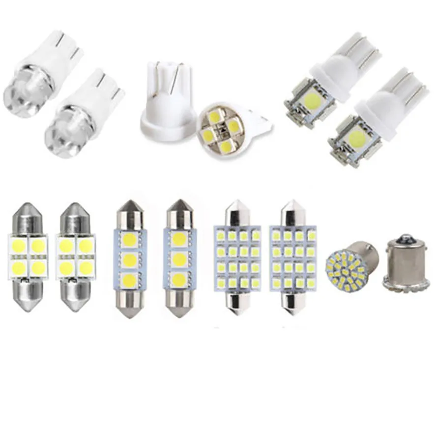 

White LED Interior Package Kit For 36mm Map Dome License Plate Lights 14Pcs l0327
