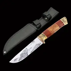 ToughKeng 440c сталь тактический охотничьи ножи Зебра древесины и Палисандр Ручка военизированные фиксированным лезвием Ножи