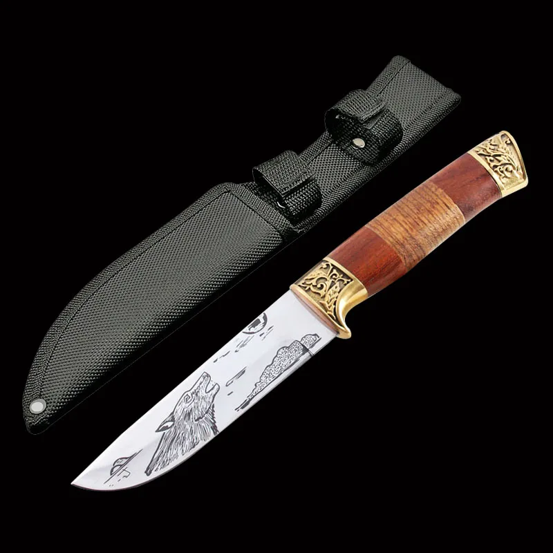 Охотничьи ножи ToughKeng 440c Стальные тактические с рукояткой из зебры и палисандра