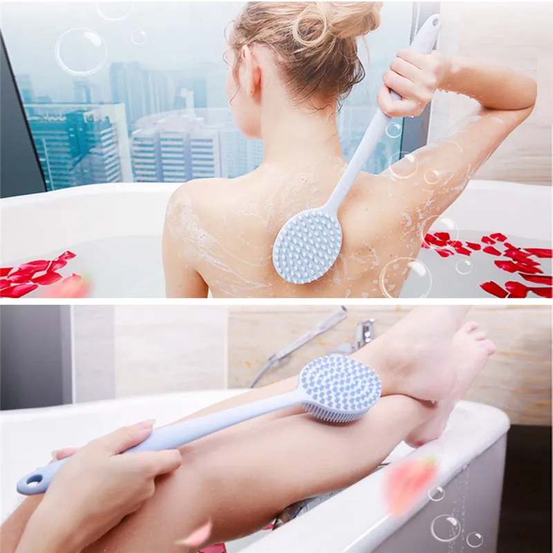 Bath Humble Massage Bath Equipment Soap Bubble Net Apprize Ultra-soft Silicone Back Scrubber Shower Bath Body Brush With P#c45 Dropship Bath & Shower