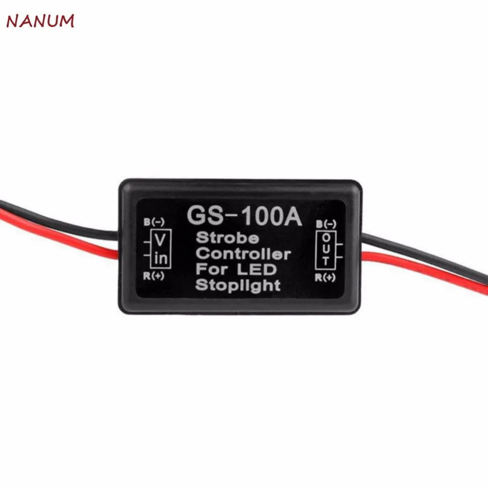 

GS-100A Flashing Controller Intelligent Brake Taillights Flashing Controller Auto LED Rem Stop Licht Lamp 6-30V