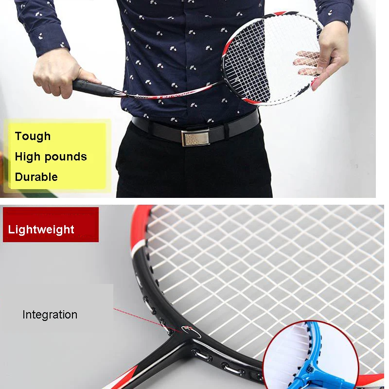Raquetas profesionales de bádminton de Bádminton de peso ligero raqueta de bádminton 1 par con bolsa