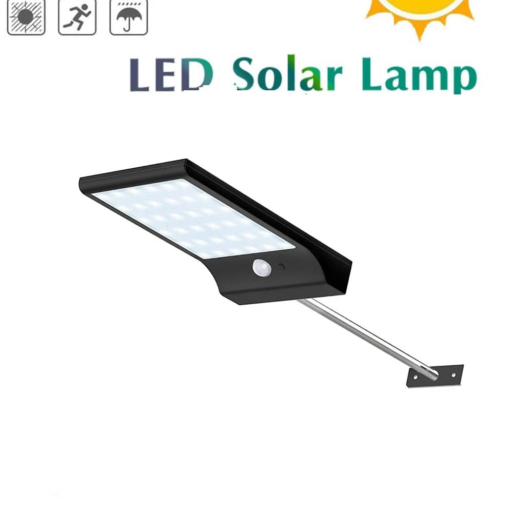 

Aluminum pole 48/36 LED Solar powered Outdoors Waterproof Garden Lights PIR Body Motion Sensor Street Floodlights Spotlights Wal
