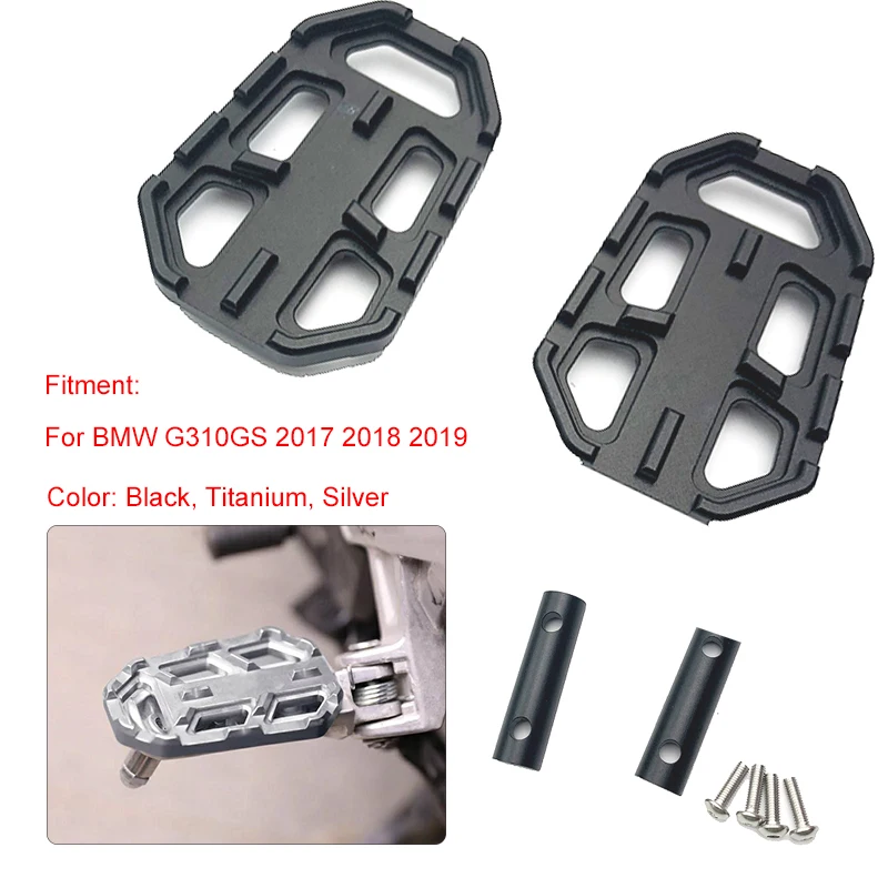 

G310GS Motorcycle CNC Wide Extra Large Foot Pegs Footpegs Footrests Pedal Enlarger Support for BMW G310 GS 2017 2018 2019