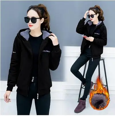 Женский свитер в Корейском стиле, хлопковый свободный свитер с длинным рукавом, осенне-зимние теплые топы, шерстяные худи, женское короткое пальто B4191 - Цвет: Black