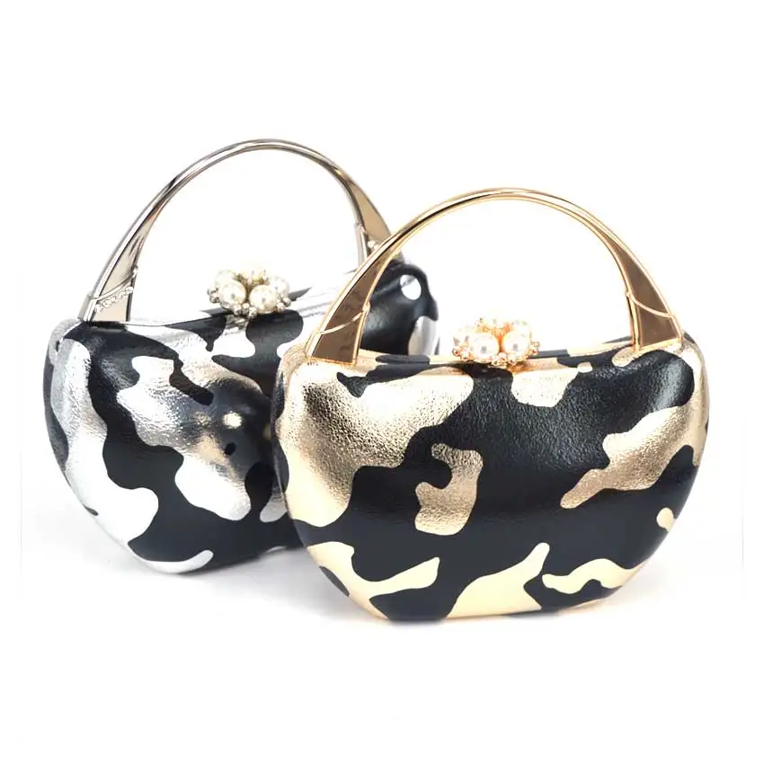 

New style fashion flower printing Gold box bag women's snakeskin pattern handbag shoulder bag messenger bag purse