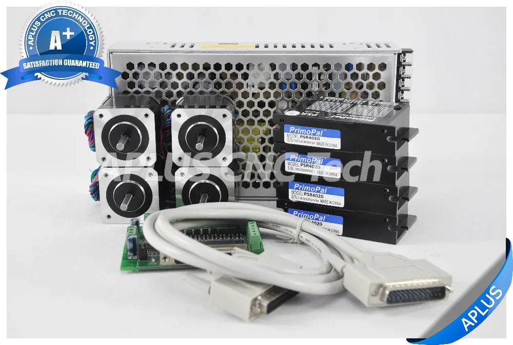 

4-Axis NEMA 17 0.9 Degree Stepper Motor 59.5oz-in 1.7A & Driver PSR4020 & 24V Power Supply Kit
