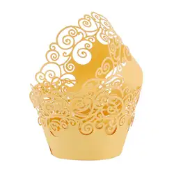 Художественный случай булочки кекс Бумага чашки вкладыш Little лоза Кружево генерации Завертчицы для свадьбы для вечеринки, дня рождения