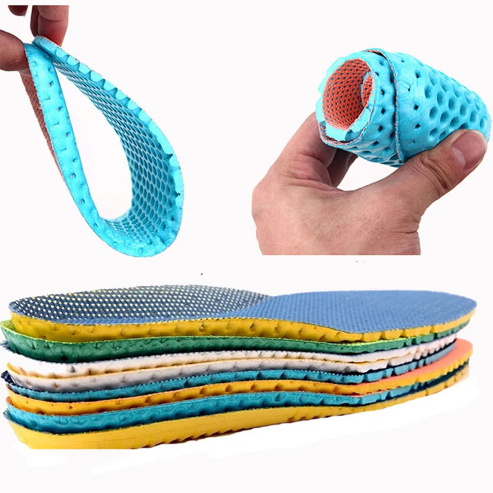

2 Size Unisex Stretch Breathable Insoles Pad Deodorant Shoe Soft Relief Pain Running Cushion Shock absorption Insert 35-46