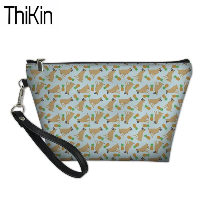 

THIKIN Wash Kit Bags Women Belgian Malinoi Dog Printed Cosmetic Cases Ladies Portable Travel Organizer Toiletry Bag Makeup Pouch