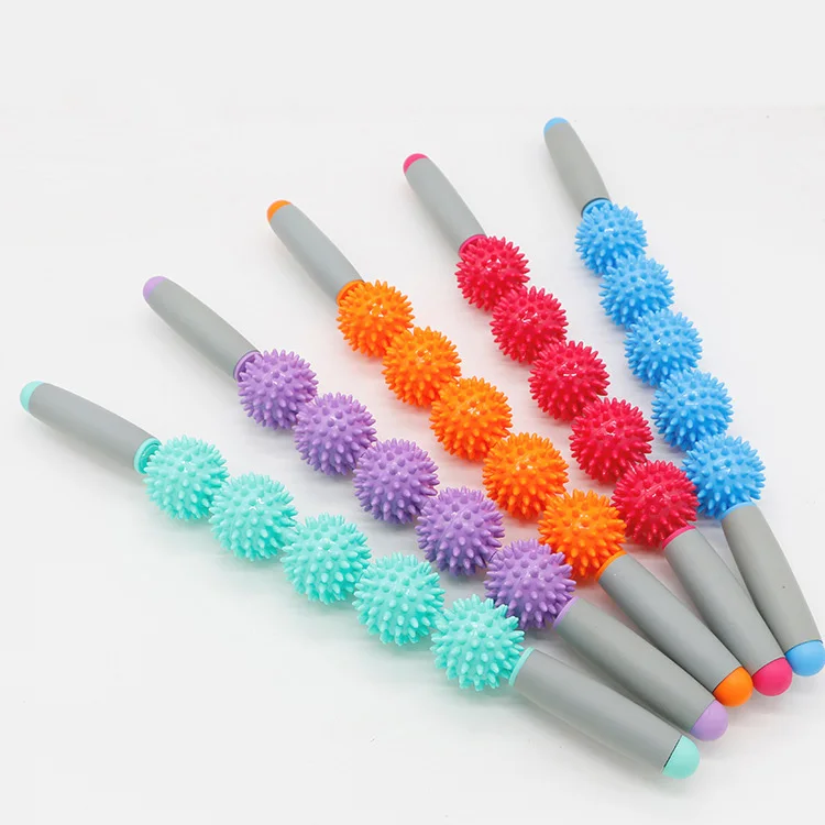 Yoga Roller Muscle Massage Stick Tension Relief Balls Exercise Workouts Pilates Point Spiky Ball Accessories | Спорт и развлечения