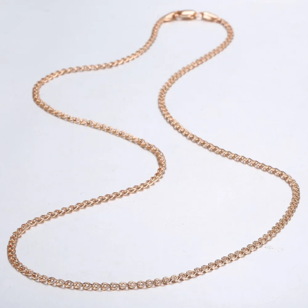 585 Rose Gold Link Chain Necklace Woman 