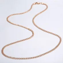 Collier fin 3mm pour femmes et filles, chaîne à maillons en or Rose, vente en gros, bijoux cadeaux de saint valentin, 50cm 60cm, 585, GN462