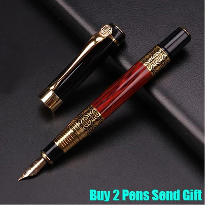 Fountain Pen No Box Новое поступление брендовая Красная деревянная металлическая авторучка для офисных работников, пишущая подарочная ручка в деловом стиле купить 2 ручки отправить подарок - Цвет: Fountain Pen No Box