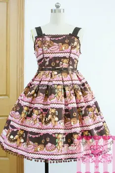 

Sleeveless Brown Sweet Lolita Cosplay Costume Lovely Princess Lolita Dress Christmas Cosplay Costume S L