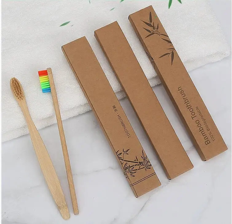 Branqueamento de Cerdas Macias de Bambu Alça de Bambu Escova de Dentes Mixed Íris Colorido Natural Oral Care Eco 30 Pcs 4 Cerdas Macias de Bambu Natural Alça De