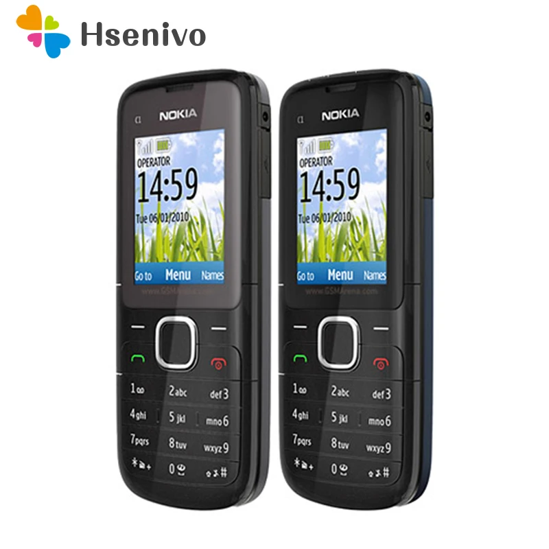 C1-01 Оригинальный разблокирована Nokia C1-01 мобильные телефоны GSM Бар Мобильный телефон один год гарантийного ремонта