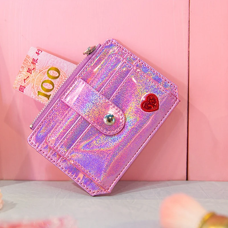 

Hot Fashion PU Leather Laser Coin Purse Bus Card Set Multi-function Card Package