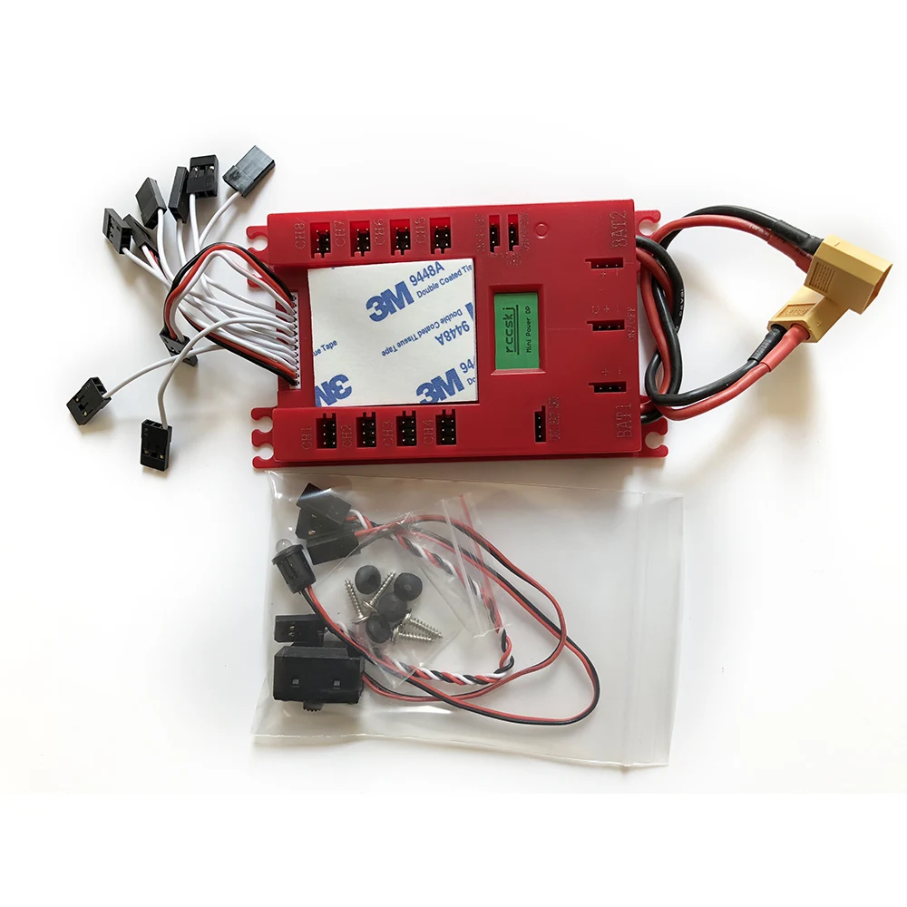 

2102 Red Mini Servo Section Board Power DP Box for Gasoline Airplane with Kill Switch
