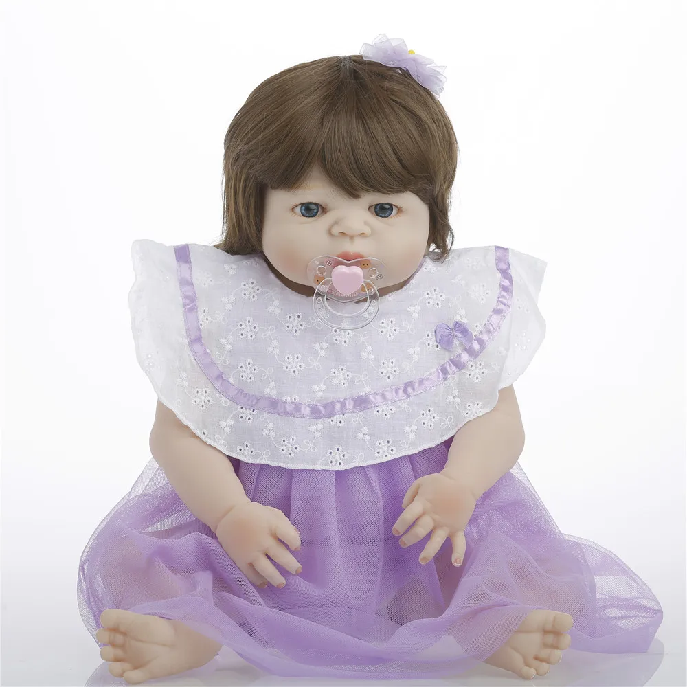 

SanyDoll 22inch 57cm Full Silicone Reborn Girl Baby Doll Toys Lifelike Festival gifts for boys and girls