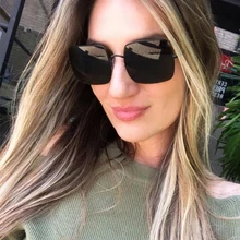 Роскошные зеркальные солнцезащитные очки квадратной формы женские солнцезащитные очки брендовая дизайнерская черная металлическая рамка Ретро Винтажные женские очки солнцезащитные очки