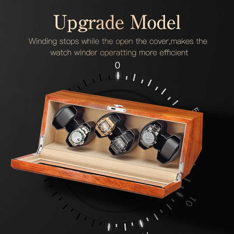 

New design display travel case japan mabuchi motor luxury wooden watch winder box 2+3