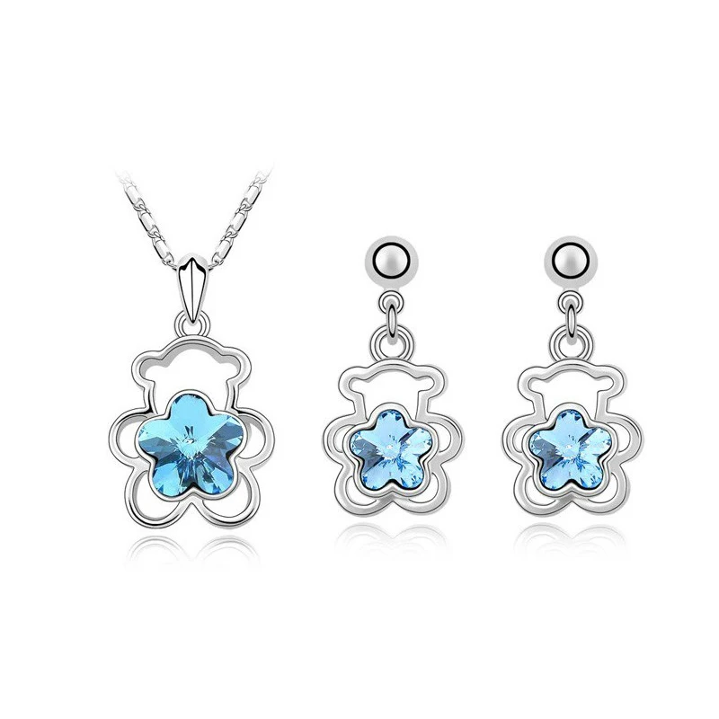 Комплект из колье и серёг с кристаллами|necklace earrings jewelry set|fashion setjewelry sets |
