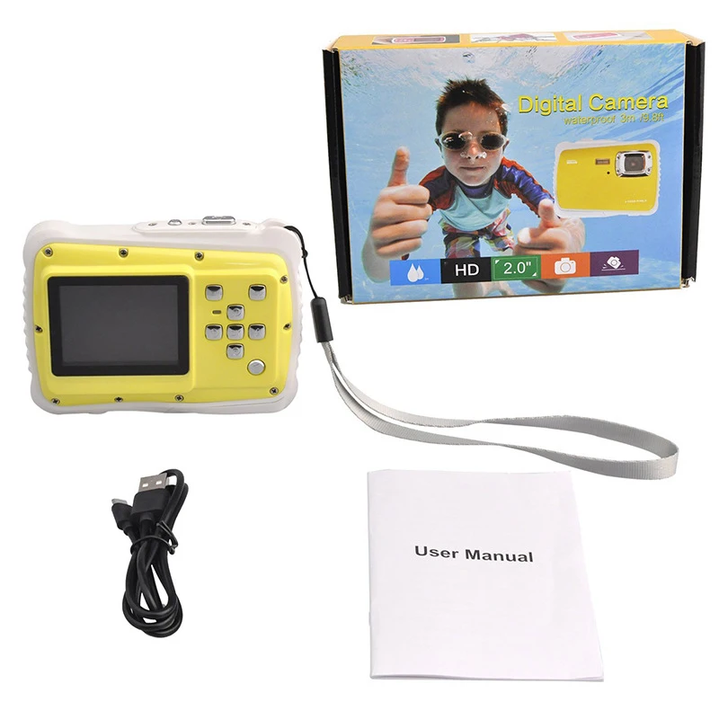 HD ЖК-экран мини мультяшная детская камера подарок для детей Подводное фото супер водонепроницаемая Противоударная Цифровая камера для плавания