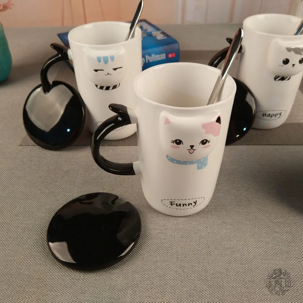 Kreatif 3D Cat Keramik Kopi Mug 400 ML Cangkir Lucu Hewan