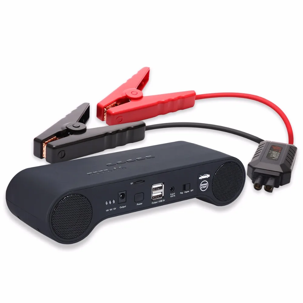 

PUSHIDUN Musical Bluetooth Speaker Jump Starter Power Bank Multi-function Battery Charger + Air Compressor +Smart Cable