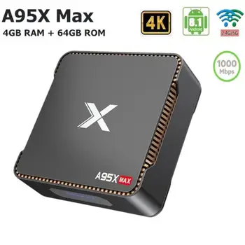 

A95X Max Android 8.1 OS Smart TV Box Amlogic S905X2 4GB RAM 64GB ROM 1000Mbps Set Top Box Bluetooth 4.2 Media Player Support 4K