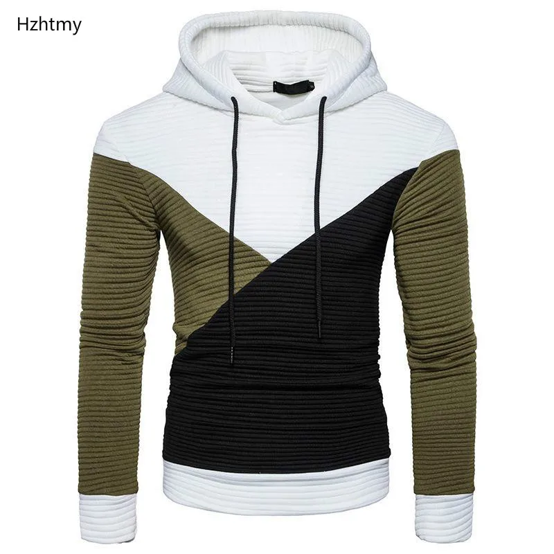 

2018 New Men's Hoodie Fashion Hit Color Stitching Hooded Pullovers And Sweatershirts Cool Long Sleeve Hoodies Casual Coat