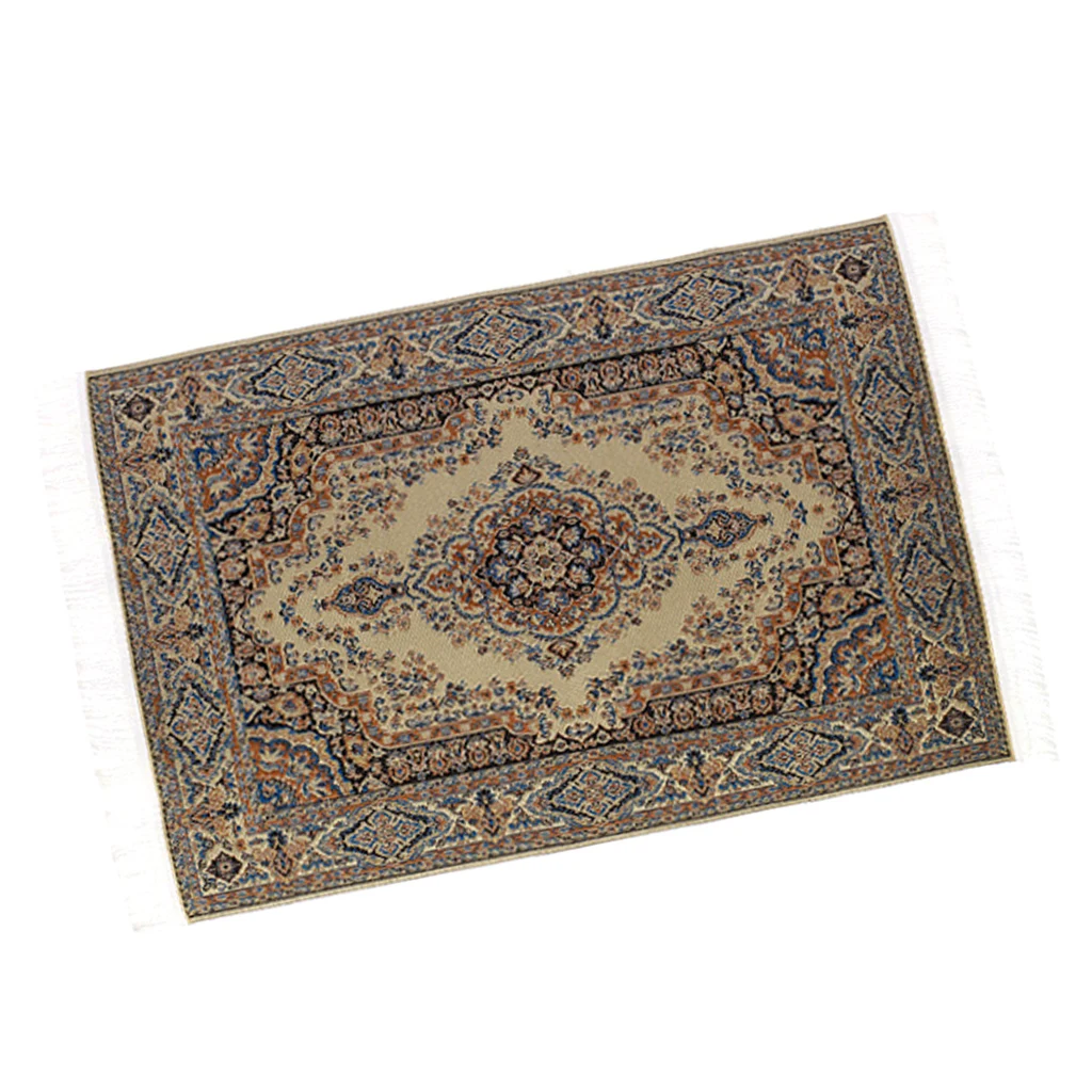 Well designed  1:12 Silk Thread Carpet Craft Miniature dollhouse floor Fashion Dolls Woven Carpet for  Dollhouse decoration