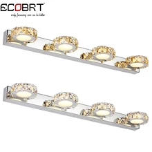 Новый Стиль Crystal Led Настенные Светильники 12 Вт 62 см Современная Ванная Комната Зеркало Света 4-фары Круглую Поверхность Украшения Светильник в ванная комната
