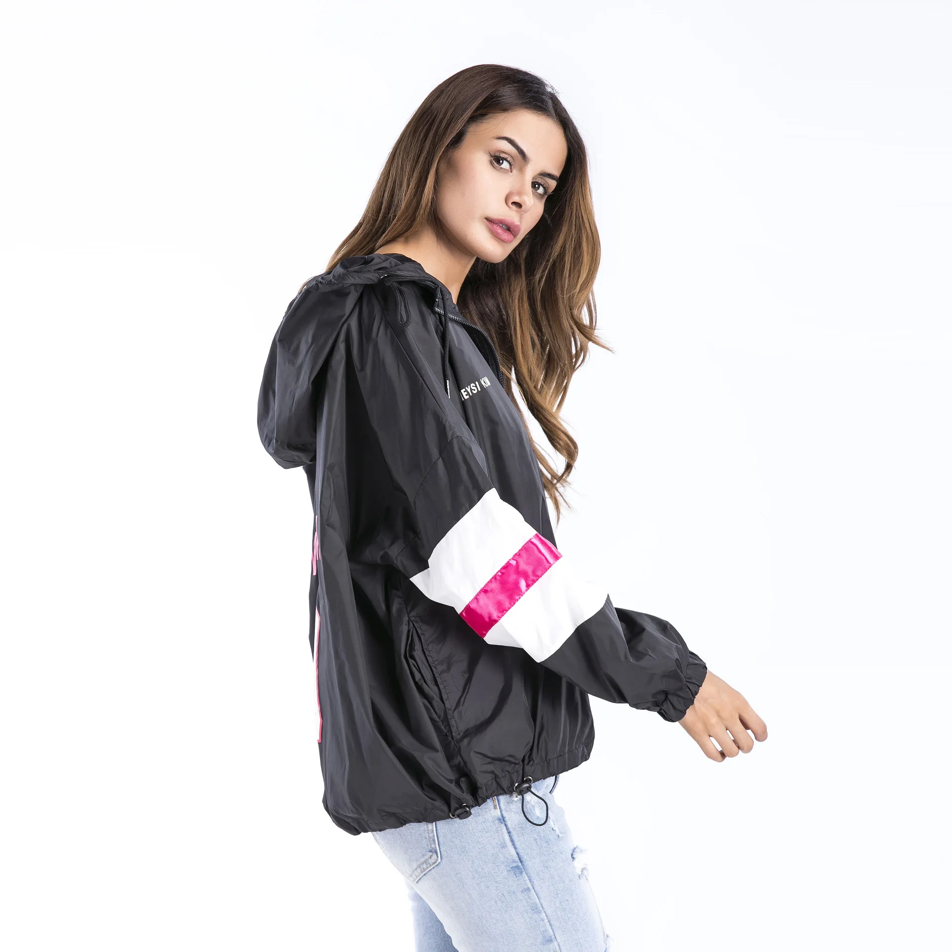 2018 Women's Bohemia jacket hooded letter hooded windbreaker Female Top Casual autumn and winter Sweatershirts Pullover sweater