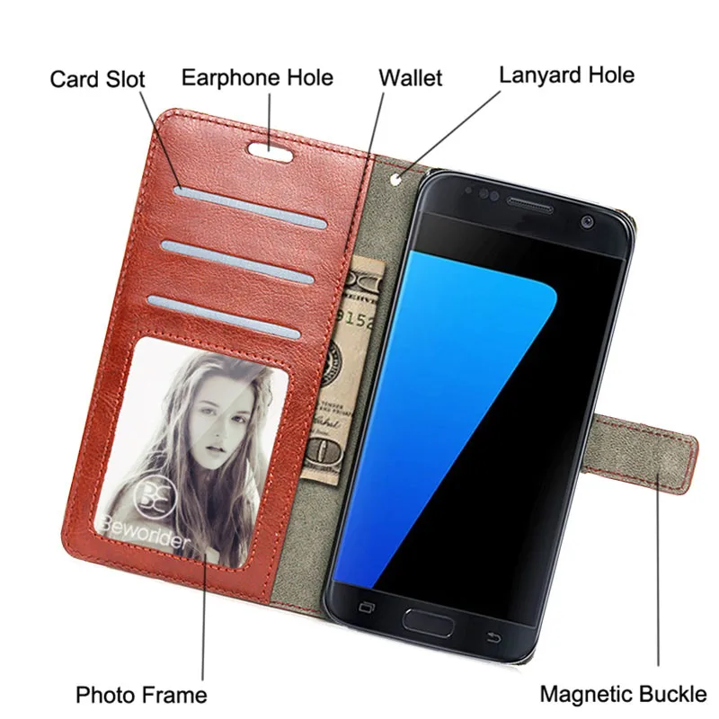 Чехол beworld для samsung Galaxy S7 edge, роскошная фоторамка, деловой кошелек с отделением для карт, чехол из искусственной кожи для samsung S7Edge, чехол