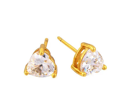 

New 2014 Cute Clear Heart CZ Women Stud Earrings 5mm No Nickel E-127