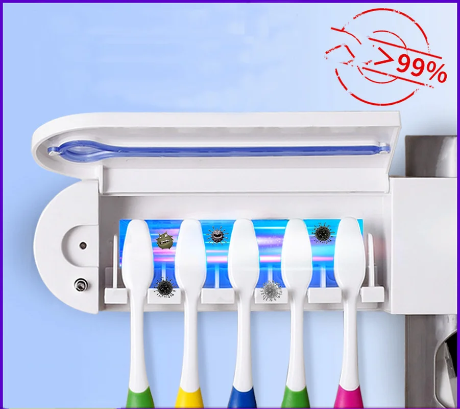 

Toothbrush Disinfector Ultraviolet Disinfection Toothbrush Rack Automatic Toothpaste Extruder Sterilization Toothbrush Rack