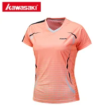 Kawasaki 2017 Summer Short Sleeve Tennis T Shirts V Neck 100% Polyester Women Sports T-shirt for Female Sportswear ST-172005