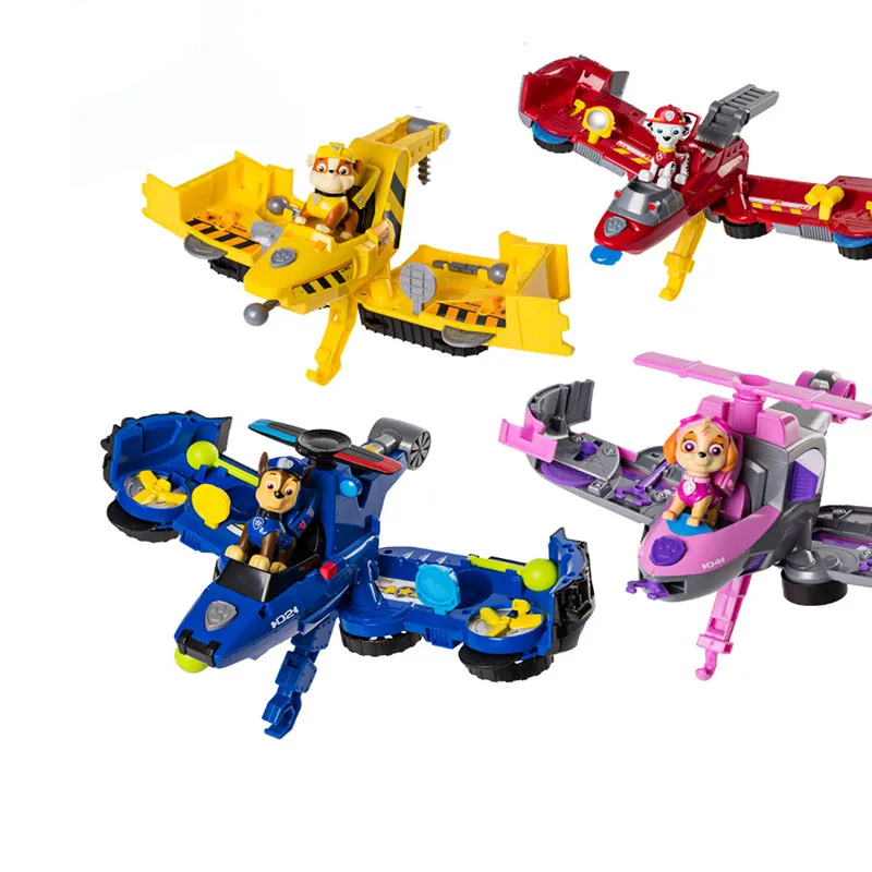 

Paw Patrol dog car Flip Fly Vehicle toys Can Have Fun With This 2-in-1 Vehicle Transforming From Bulldozer to a Jet Kids