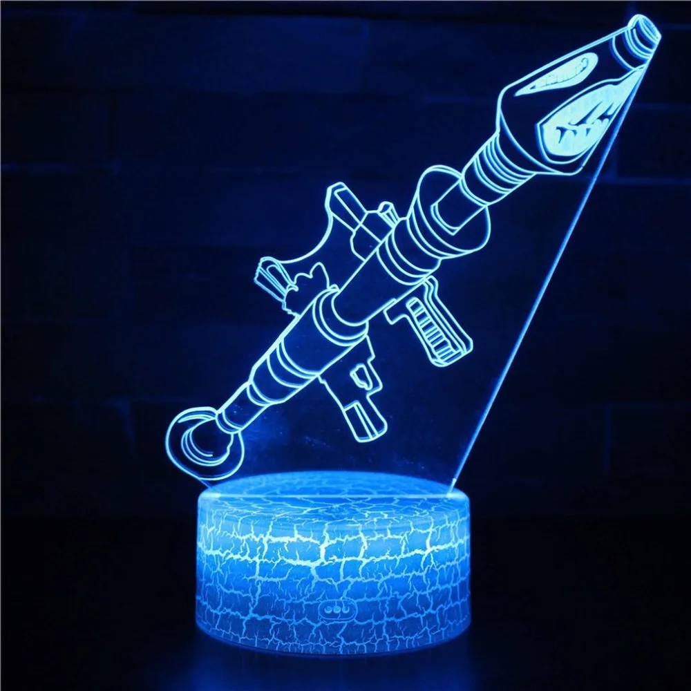 Пистолет серии 3D светодио дный светодиодный ночник с 7 цветов свет для украшения дома удивительная Иллюзия ночник лампа